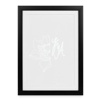 Lotus Yoga - Affiche encadrée (27 × 37 cm) - noir - Devant
