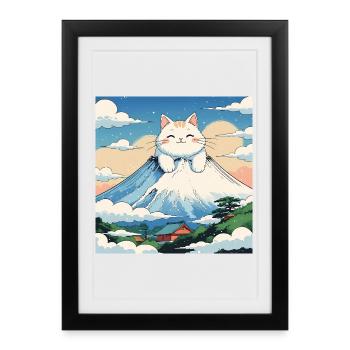 Chaton Fuji - Affiche encadrée (27 × 37 cm) - noir - Devant