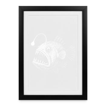 Poisson-grenouille - Affiche encadrée (27 × 37 cm) - noir - Devant