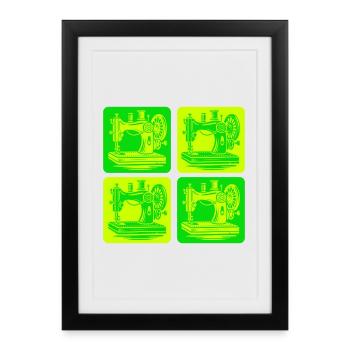 Conception de machines à coudre - Affiche encadrée (27 × 37 cm) - noir - Devant