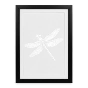 Libellule - Affiche encadrée (27 × 37 cm) - noir - Devant