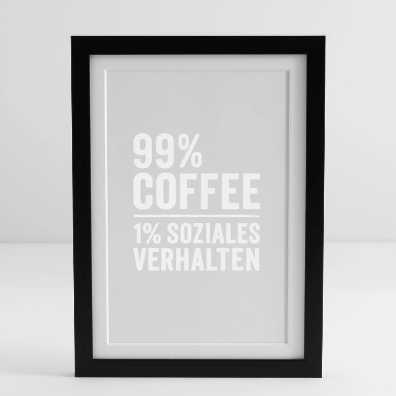 99% Coffee Framed poster (27 × 37 cm)