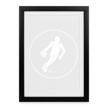 Basketball - Framed poster (27 × 37 cm) - black - Front