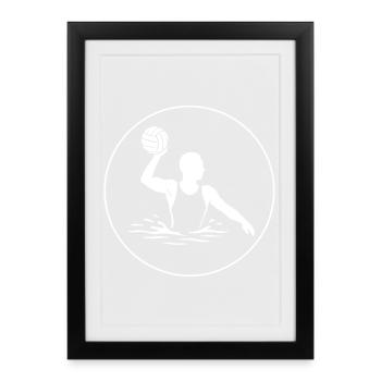 Puissance du water-polo - Affiche encadrée (27 × 37 cm) - noir - Devant