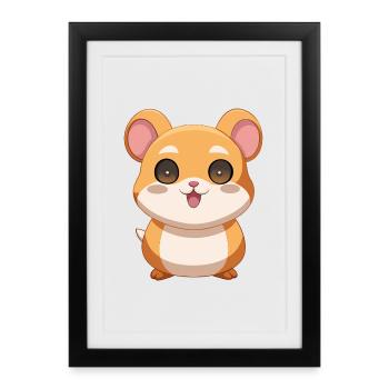 Funny and curious baby guinea pig - Framed poster (27 × 37 cm) - black - Front