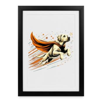 Super chien Labrador Retriever Labi Labbi Cadeau - Affiche encadrée (27 × 37 cm) - noir - Devant