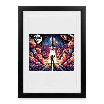 Astronaut Space Mission Design - Framed poster (27 × 37 cm) - black - Front