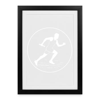 Handing over the baton in a sprint - Framed poster (27 × 37 cm) - black - Front