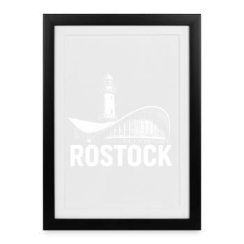Rostock Moments - Gerahmtes Poster (27 × 37 cm) - Schwarz - Vorne