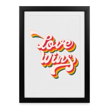 LGBTQ Pride Month - Love Wins - Framed poster (27 × 37 cm) - black - Front