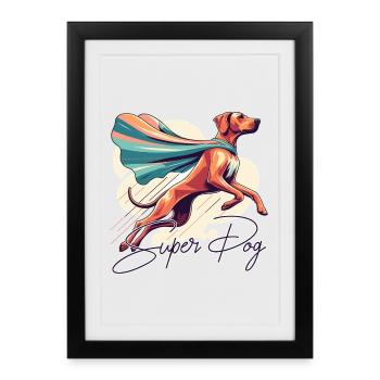 Super Dog Rhodesian Ridgeback RR Ridgie Gift - Framed poster (27 × 37 cm) - black - Front