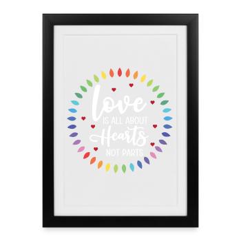 Mois de la fierté LGBTQ - L’amour est une question de cœur - Affiche encadrée (27 × 37 cm) - noir - Devant