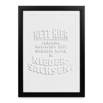 Nett Hier NIEDERSACHSEN Rundbogen embossed - Gerahmtes Poster (27 × 37 cm) - Schwarz - Vorne
