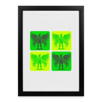 Conception d’ange soldat - Affiche encadrée (27 × 37 cm) - noir - Devant