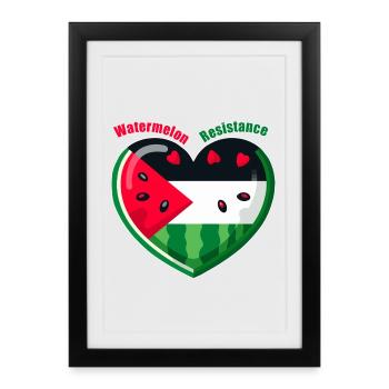 Watermelon Resistance - Framed poster (27 × 37 cm) - black - Front