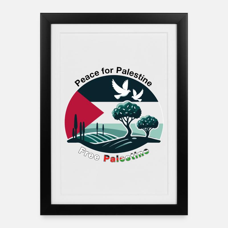 Peace for Palestine - Framed poster (27 × 37 cm) - black