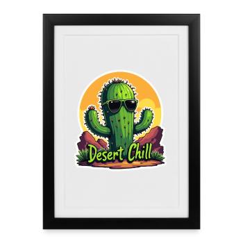 Cool Cactus Desert Vibes - Framed poster (27 × 37 cm) - black - Front