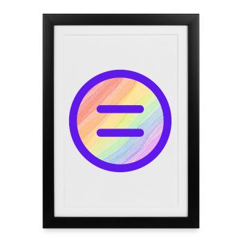 Egalité - Gelichheit Gay Pride Arc-en-ciel - Affiche encadrée (27 × 37 cm) - noir - Devant