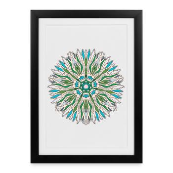 Meer Mandala - Gerahmtes Poster (27 × 37 cm) - Schwarz - Vorne