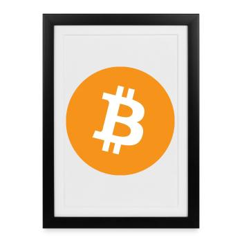 Bitcoin Logo - Affiche encadrée (27 × 37 cm) - noir - Devant