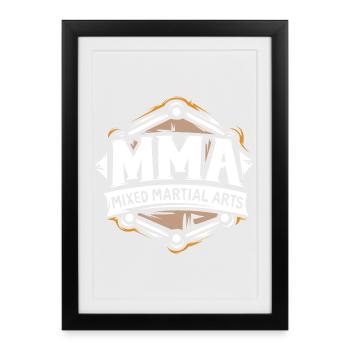 MMA Logo – Mixed Martial Arts Fighter Design - Framed poster (27 × 37 cm) - black - Front