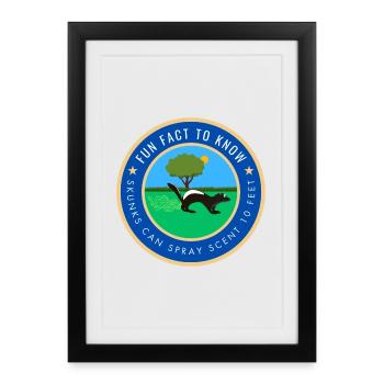 Skunks can spray scent 10 feet - Framed poster (27 × 37 cm) - black - Front