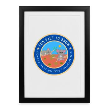 Koalas have unique fingerprints - Framed poster (27 × 37 cm) - black - Front
