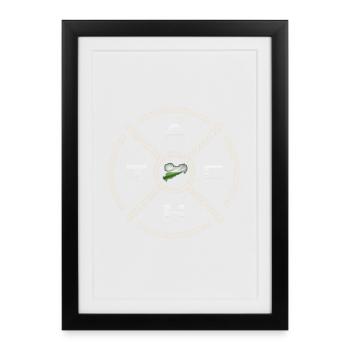 TACH X Kreuz Seil - Guten Tag auf Sächsisch - Gerahmtes Poster (27 × 37 cm) - Schwarz - Vorne