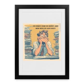 Im Hamsterrad mit Anzug - Gerahmtes Poster (27 × 37 cm) - Schwarz - Vorne