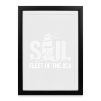 Sail Fleet of the Sea Sailing Ship - Framed poster (27 × 37 cm) - black - Front