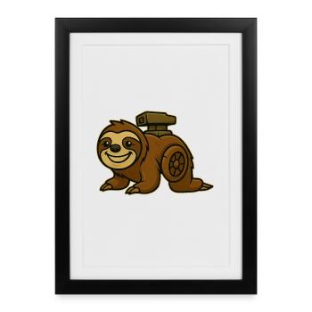 Conception turbo paresseux - Affiche encadrée (27 × 37 cm) - noir - Devant