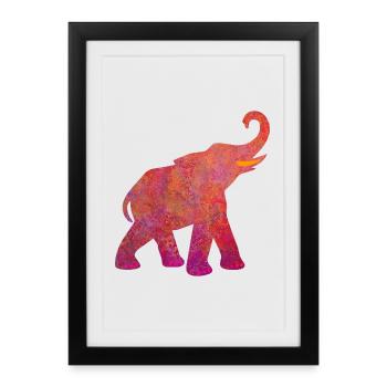 Yoga Elephant Holi pink Energy Animal Love Namaste - Framed poster (27 × 37 cm) - black - Front