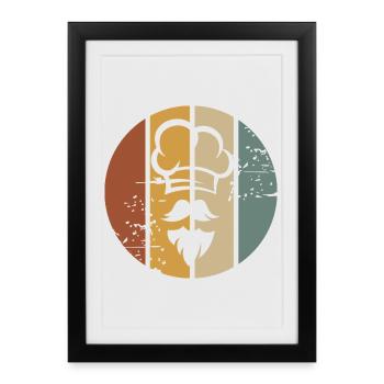 retro bakery and chef icon - restaurants logo - Framed poster (27 × 37 cm) - black - Front