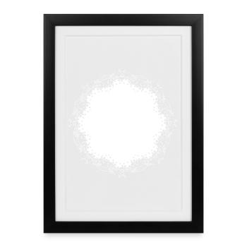 Dentelle de gâteau blanc en filigrane comme décoration - Affiche encadrée (27 × 37 cm) - noir - Devant