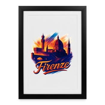 Florence Firenze City Italy Silhouette Gift - Framed poster (27 × 37 cm) - black - Front