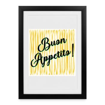 Spaghetti Enjoy your meal - Framed poster (27 × 37 cm) - black - Front