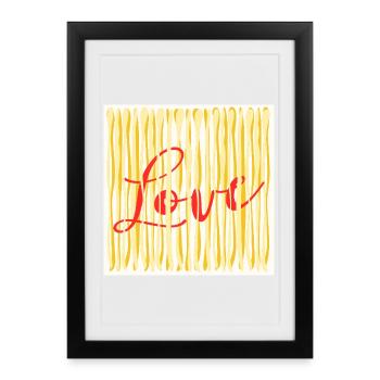 LOVE PASTA SPAGHETTI COOKING - Framed poster (27 × 37 cm) - black - Front
