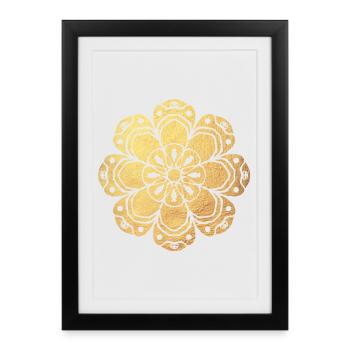 Yoga Sun Meditation Gold Namaste India Mandala - Framed poster (27 × 37 cm) - black - Front