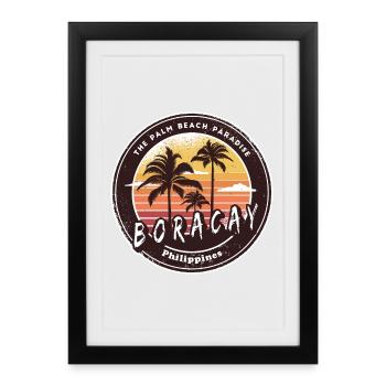 Boracay Philippines Vintage Design - Framed poster (27 × 37 cm) - black - Front