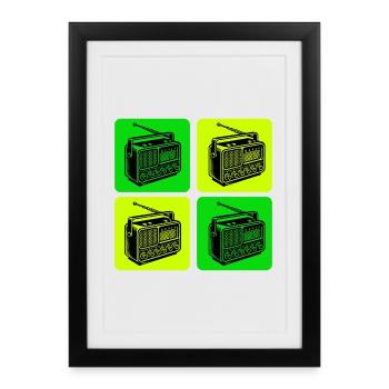 Vintage Radio Design - Affiche encadrée (27 × 37 cm) - noir - Devant