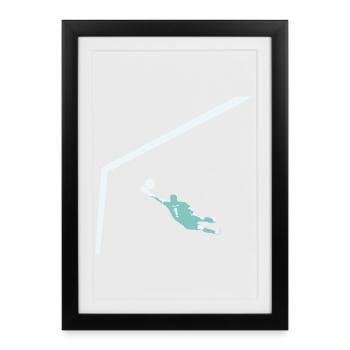 Torfrau – Keine Angst vor dem Ball, nur Mut im Tor - Gerahmtes Poster (27 × 37 cm) - Schwarz - Vorne