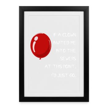 Invitation from the clown - Framed poster (27 × 37 cm) - black - Front