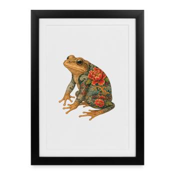 Yakuza Frog – Stille in Tinte - Gerahmtes Poster (27 × 37 cm) - Schwarz - Vorne