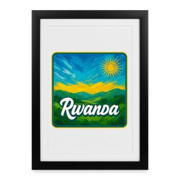 Rwanda – La beauté verte de l’Afrique - Affiche encadrée (27 × 37 cm) - noir - Devant