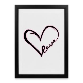 Love Heart (Black Glow) - Framed poster (27 × 37 cm) - black - Front