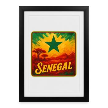 Légende Sénégalaise Design - Affiche encadrée (27 × 37 cm) - noir - Devant
