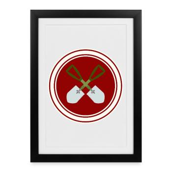 Spatenkreuz 02 - Framed poster (27 × 37 cm) - black - Front
