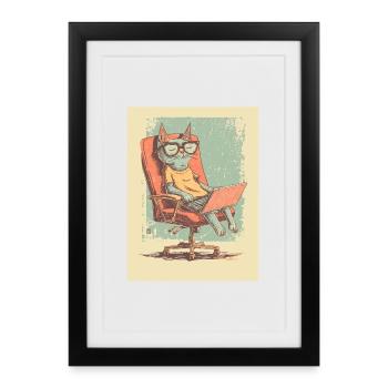 Code Cat – Der wahre Chef im Office - Gerahmtes Poster (27 × 37 cm) - Schwarz - Vorne