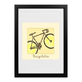 Bicycle Cycling Bicycle Lemon - Framed poster (27 × 37 cm) - black - Front
