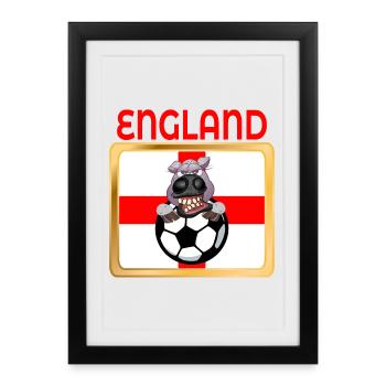 LE CHEVAL AIME LE FOOTBALL, LE FOOTBALL - Affiche encadrée (27 × 37 cm) - noir - Devant